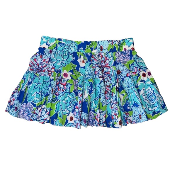 Lilly Pulitzer Merrick Mini Skirt Worth May Blue Flowers size XLStyle 26619 - Picture 2 of 5